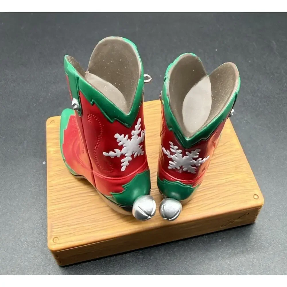 Hallmark - Kickin' It Up! Cowboy Boots Magic Sound Christmas Ornament Works LO17